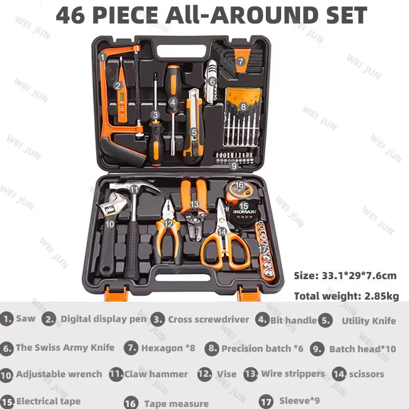 Complete Tool Kit Professional Mechanic Car Repair Drill Toolkit Electrician Woodwork Handy Household Maintenance Tools Product