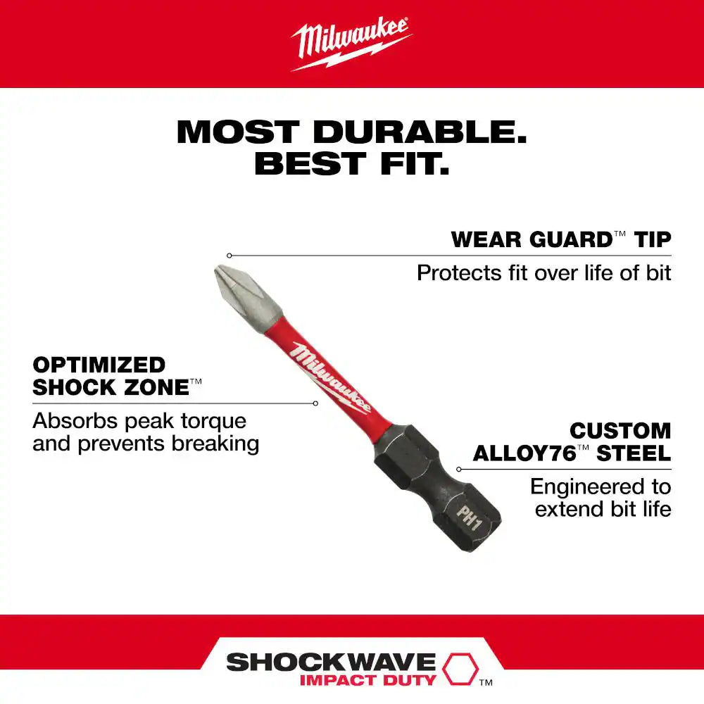 SHOCKWAVE Impact Duty Alloy Steel Screw Driver Bit Set (45-Piece)