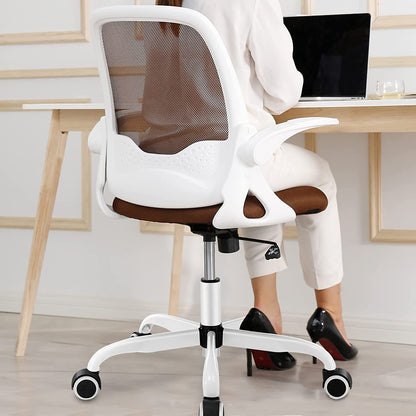 Office Chair, Ergonomic Desk Chair, Breathable Mesh Computer Chair, Comfy Swivel Task Chair with Flip-Up Armrests and Adjustable Height