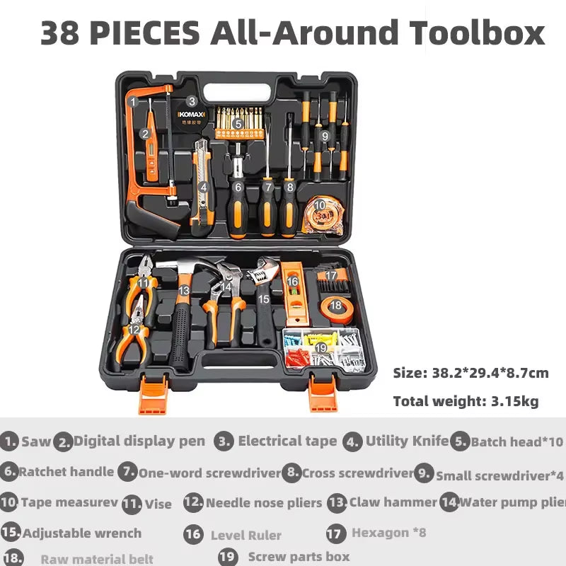 Complete Tool Kit Professional Mechanic Car Repair Drill Toolkit Electrician Woodwork Handy Household Maintenance Tools Product