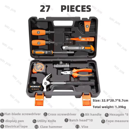 Complete Tool Kit Professional Mechanic Car Repair Drill Toolkit Electrician Woodwork Handy Household Maintenance Tools Product