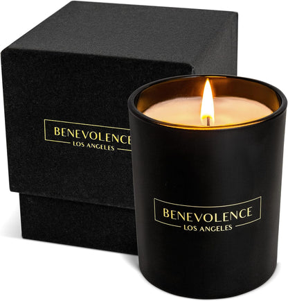 Bergamot & Jasmine Scented Candle | Soy Candles, Black Candle for Home | Gifts for Women and Men | Home Fragrance | Aromatherapy | 8Oz, 45 Hour Burn - Jasmine